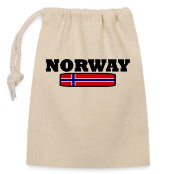 Norwegen - Verschließbarer Geschenkbeutel aus Baumwolle (14x20cm) - Natur - Vorne