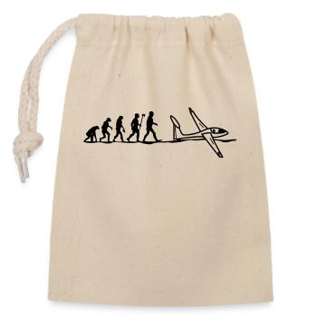 evolution Segelflugzeug Segelfliegen Segelflieger - Verschließbarer Geschenkbeutel aus Baumwolle (14x20cm) - Natur - Vorne