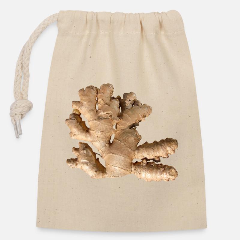 Ginger - Closable cotton gift bag (14x20cm) - nature