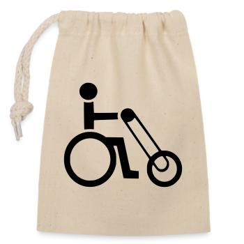 Utilisateur de fauteuil roulant avec symbole de handbike * - Sac cadeau en coton avec cordon (14 x 20 cm) - nature - Devant