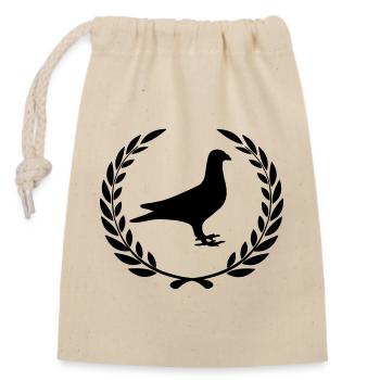 Pigeon competition pigeon - Closable cotton gift bag (14x20cm) - nature - Front