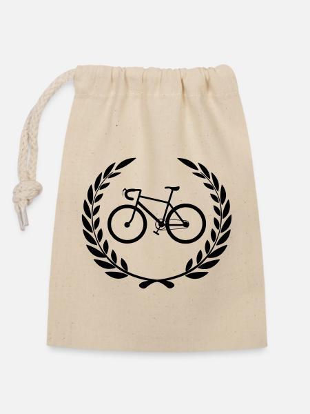 Siegerbike - Verschließbarer Geschenkbeutel aus Baumwolle (14x20cm) - Natur