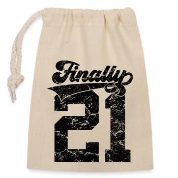 FINALLY 21ST BIRTHDAY FINALLY 21 - Closable cotton gift bag (14x20cm) - nature - Front