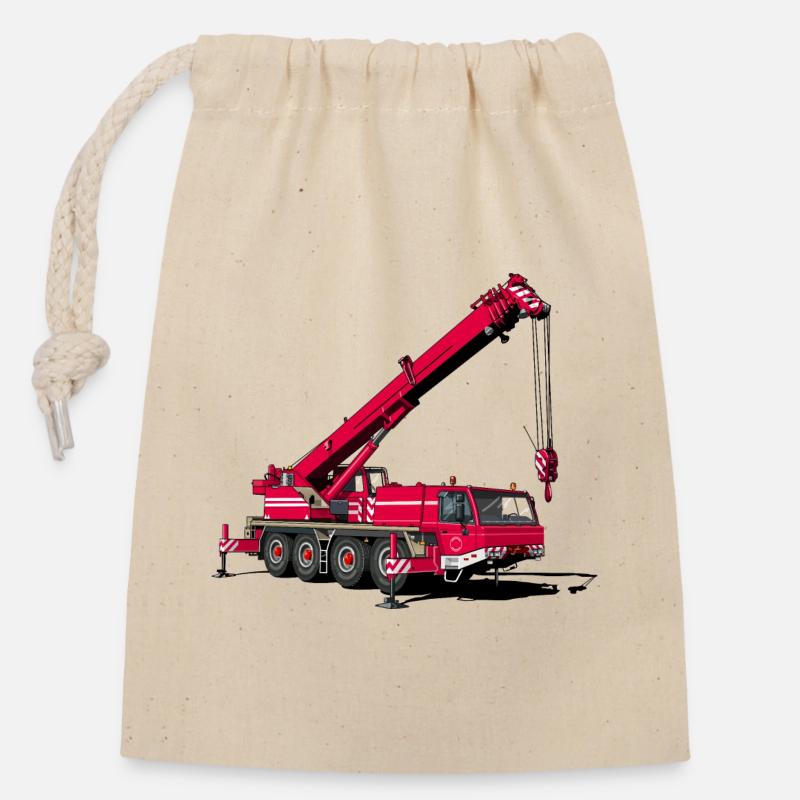 Grue mobile - Sac cadeau en coton avec cordon (14 x 20 cm) - nature