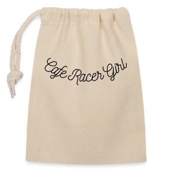 Cafe Racer Girl - Closable cotton gift bag (14x20cm) - nature - Front