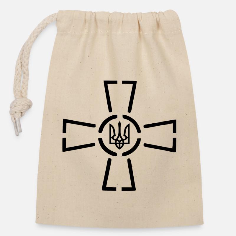 Ukraine - Closable cotton gift bag (14x20cm) - nature