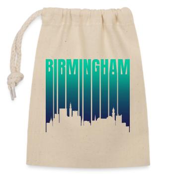 Birmingham Skyline Gradient - Verschließbarer Geschenkbeutel aus Baumwolle (14x20cm) - Natur - Vorne