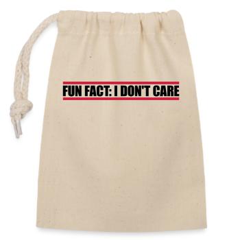 I don't care fact - Closable cotton gift bag (14x20cm) - nature - Front