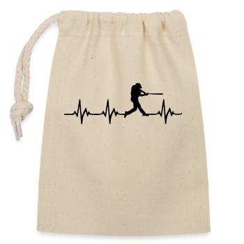 Softball Heartbeat - Sac cadeau en coton avec cordon (14 x 20 cm) - nature - Devant