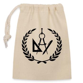 Outils d’architecte ou de designer en couronne de laurier - Sac cadeau en coton avec cordon (14 x 20 cm) - nature - Devant