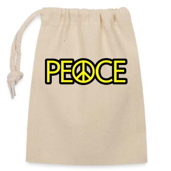 PAIX avec le symbole de la paix Signe de paix Symbole de paix - Sac cadeau en coton avec cordon (14 x 20 cm) - nature - Devant
