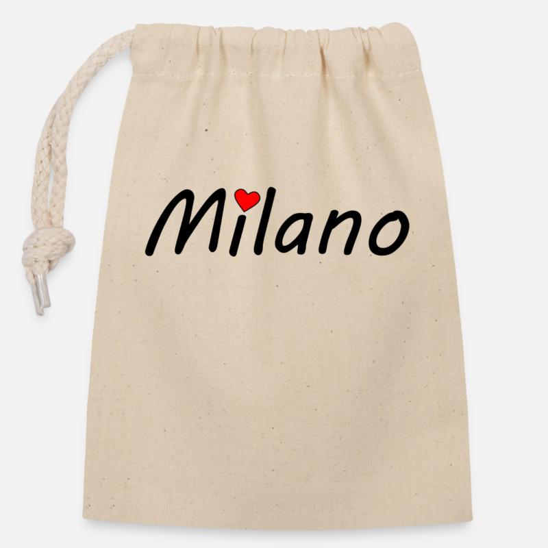 Milano - Closable cotton gift bag (14x20cm) - nature