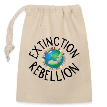 Extinction Rebellion Human Necklace black - Closable cotton gift bag (14x20cm) - nature - Front