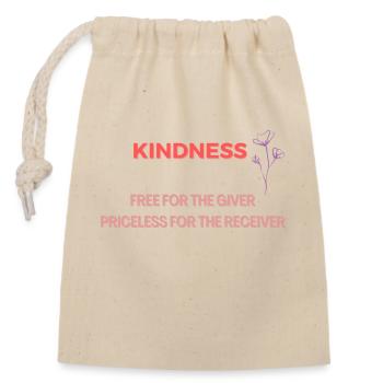 Kindness Free for the Giver (Be Kind Design) - Closable cotton gift bag (14x20cm) - nature - Front