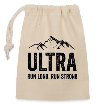 Ultra Running - Run Long. Courez fort. - Sac cadeau en coton avec cordon (14 x 20 cm) - nature - Devant