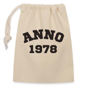 Anno 1978 Anniversaire Année de naissance - Sac cadeau en coton avec cordon (14 x 20 cm) - nature - Devant