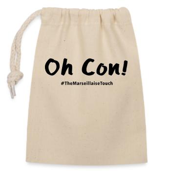 Oh con ! - Sac cadeau en coton avec cordon (14 x 20 cm) - nature - Devant