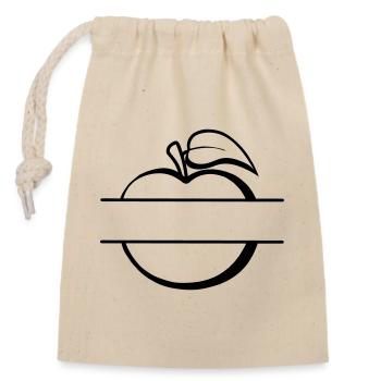 Banner apple logo - Closable cotton gift bag (14x20cm) - nature - Front