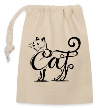 Feline Overlay - Fused Cat - Closable cotton gift bag (14x20cm) - nature - Front