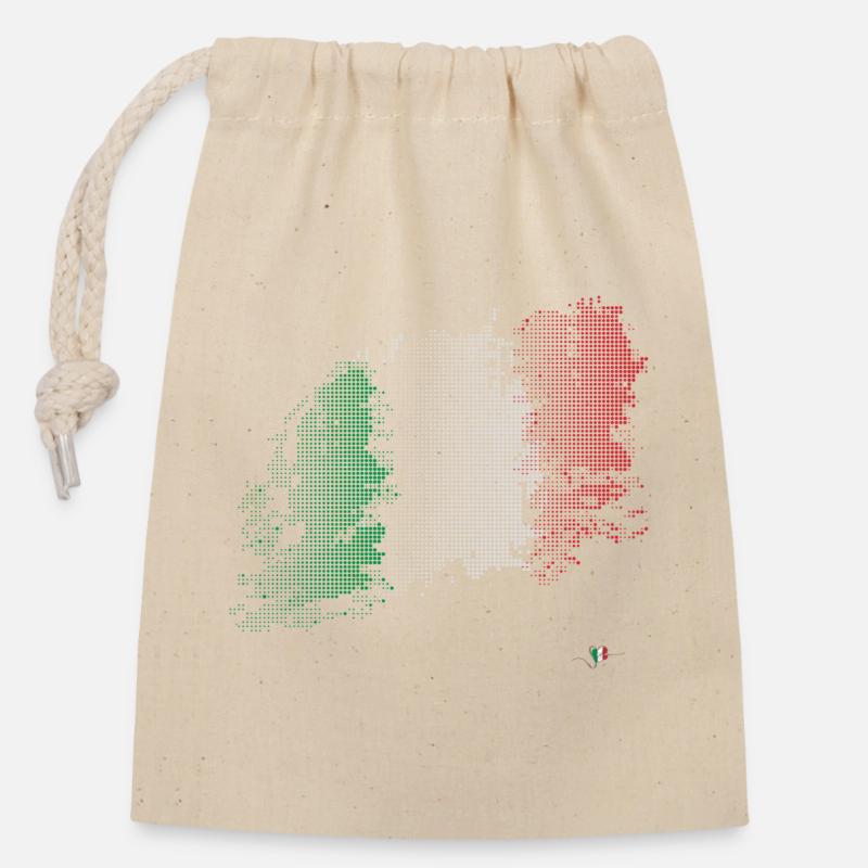 Flag 3 couleurs - Sac cadeau en coton avec cordon (14 x 20 cm) - nature
