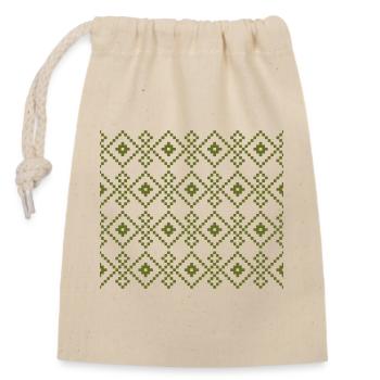 Pull uni de Noël (vert) - Sac cadeau en coton avec cordon (14 x 20 cm) - nature - Devant