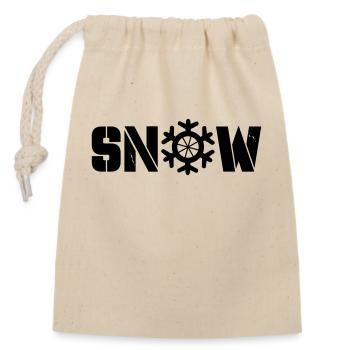 Snow - Closable cotton gift bag (14x20cm) - nature - Front