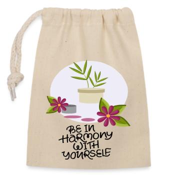 Be in harmony with your self - Closable cotton gift bag (14x20cm) - nature - Front