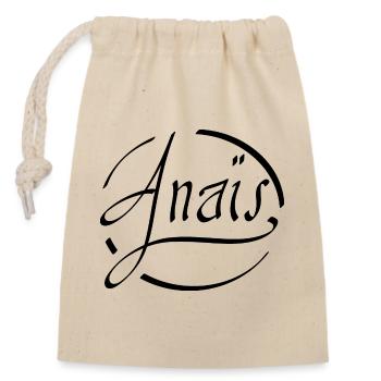 Anaïs - Closable cotton gift bag (14x20cm) - nature - Front
