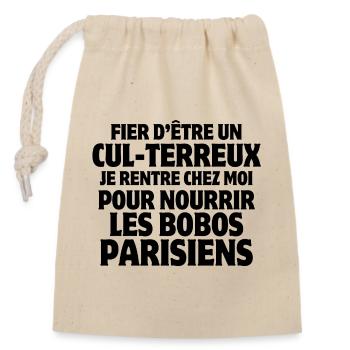 agriculteur, fermier, paysan, campagnard - Sac cadeau en coton avec cordon (14 x 20 cm) - nature - Devant