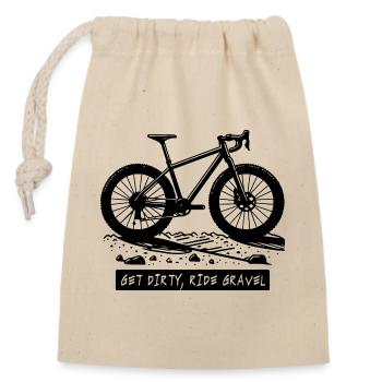 Gravelbike Abenteuer Illustration - Verschließbarer Geschenkbeutel aus Baumwolle (14x20cm) - Natur - Vorne