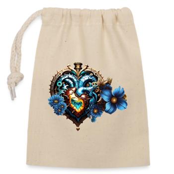 Coeur Steampunk génial - Sac cadeau en coton avec cordon (14 x 20 cm) - nature - Devant