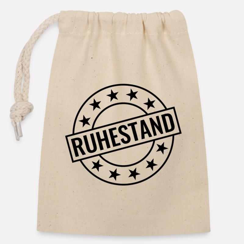 Ruhestand - Verschließbarer Geschenkbeutel aus Baumwolle (14x20cm) - Natur