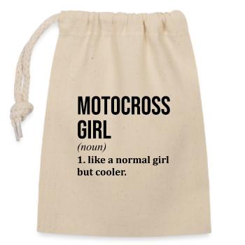 motocross - Sac cadeau en coton avec cordon (14 x 20 cm) - nature - Devant
