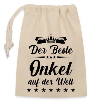 Best uncle in the whole world - Closable cotton gift bag (14x20cm) - nature - Front
