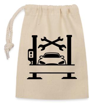 Car Garage Name Banner - Closable cotton gift bag (14x20cm) - nature - Front