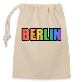 Gay Berlin - Closable cotton gift bag (14x20cm) - nature - Front