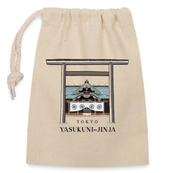 Tokyo, Torii and Haiden Drawing, Yasukuni-jinja - Closable cotton gift bag (14x20cm) - nature - Front