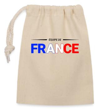 Team France - Closable cotton gift bag (14x20cm) - nature - Front