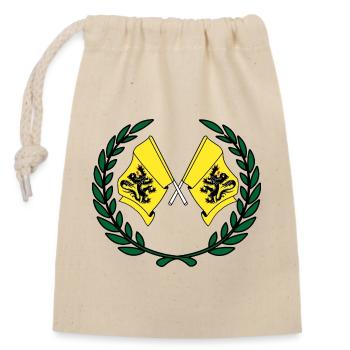 Flags province of Flanders Belgium laurel wreath - Closable cotton gift bag (14x20cm) - nature - Front