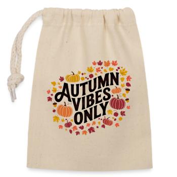 Autumn Vibes uniquement Motif de citrouille - Sac cadeau en coton avec cordon (14 x 20 cm) - nature - Devant