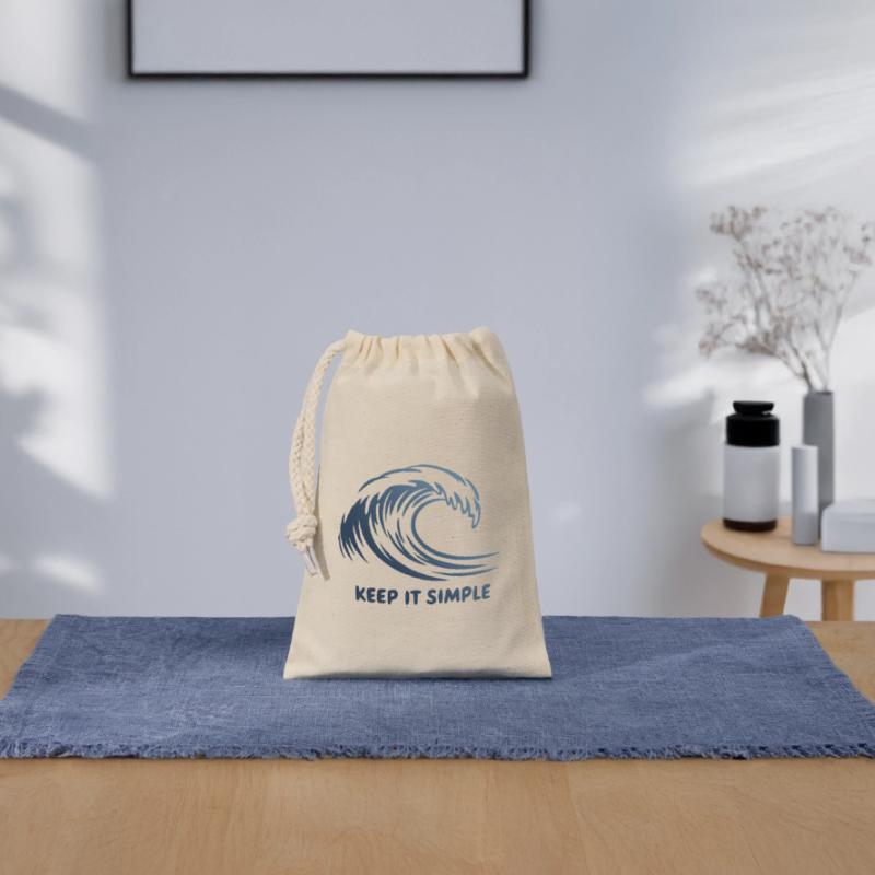 Keep It Simple Wave Closable cotton gift bag (14x20cm)