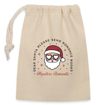 Hopeless romantic humour romance livres Noël - Sac cadeau en coton avec cordon (14 x 20 cm) - nature - Devant