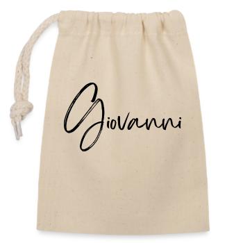 Giovanni - Verschließbarer Geschenkbeutel aus Baumwolle (14x20cm) - Natur - Vorne