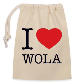 J’ADORE WOLA - Sac cadeau en coton avec cordon (14 x 20 cm) - nature - Devant