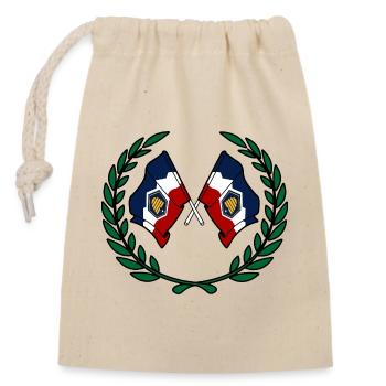 Flaggen USA Utah im Lorbeerkranz - Verschließbarer Geschenkbeutel aus Baumwolle (14x20cm) - Natur - Vorne