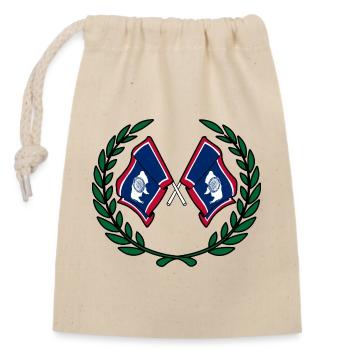 Flags USA Wyoming laurel wreath - Closable cotton gift bag (14x20cm) - nature - Front