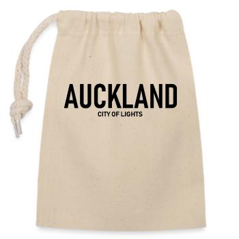 Auckland - City of Lights - New Zealand Neuseeland - Verschließbarer Geschenkbeutel aus Baumwolle (14x20cm) - Natur - Vorne