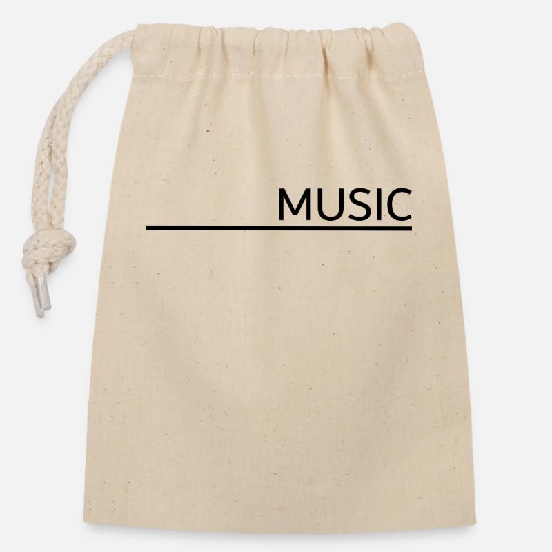 Music - Closable cotton gift bag (14x20cm) - nature