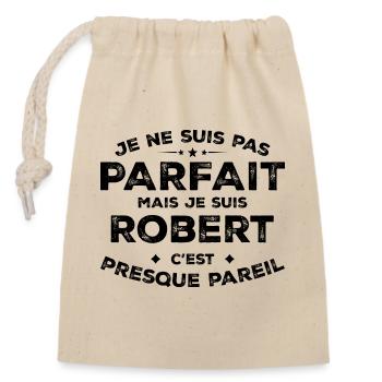 Robert Un Prénom, Une Attitude L’Humour Robert - Sac cadeau en coton avec cordon (14 x 20 cm) - nature - Devant