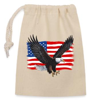 United States - Closable cotton gift bag (14x20cm) - nature - Front